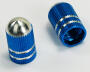 Valve Caps Silver Blue anodized Bullet Style