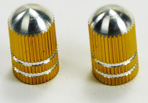Valve Caps Silver Gold anodized Bullet Style