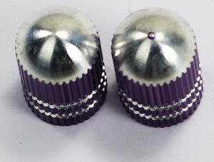 Valve Caps Silver Purple anodized Bullet Style