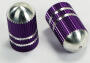 Valve Caps Silver Purple anodized Bullet Style