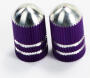 Valve Caps Silver Purple anodized Bullet Style