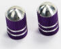 Valve Caps Silver Purple anodized Bullet Style