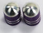Valve Caps Silver Purple anodized Bullet Style