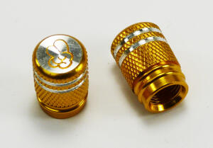 Valve Caps Silver Gold anodized