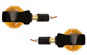 Ochsenaugenblinker Lenkerblinker Quad ATV Motorrad Roller Blinker schwarz matt orange