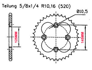 Sprocket SMC Barossa Quadzilla Quaderback Silver Hawk 250 R t.36