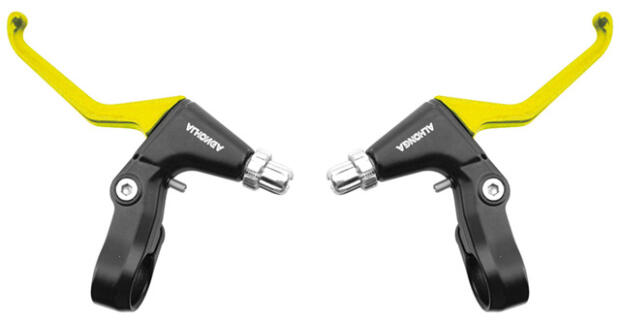 Cross Mofa / Moped Bremshebel Gelb Schwarz Aluminium