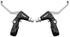 Mofa Moped Bremshebel Paar Silber Schwarz Aluminium