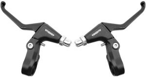 Mofa Moped Bremshebel Paar Matt Schwarz Aluminium