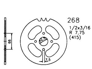 Rear sprocket Hercules/Sachs t.50 mofa moped