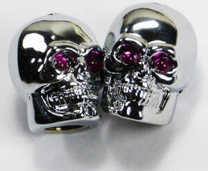 Motorcycle Skull Valve Caps Harley Davidson silver chrome