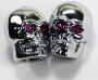 Motorcycle Skull Valve Caps Harley Davidson silver chrome