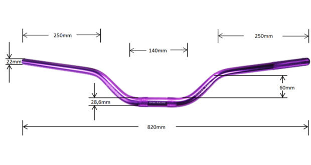 Fatbar Mofa Cross Over Size Aluminium Lenker Rot