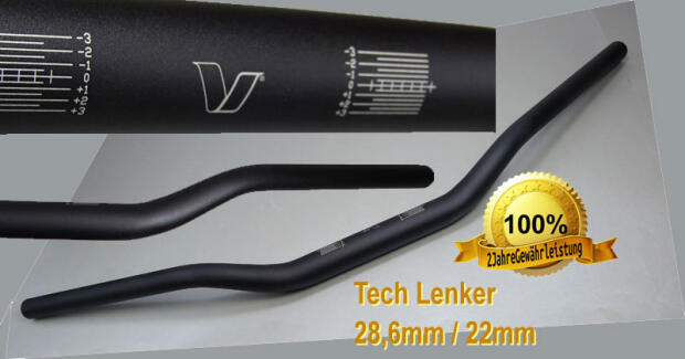 Mofa Cross Lenker Oversize 28.6mm schwarz Aluminium