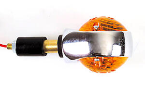 Ochsenaugen Lenker Lenkerenden Blinker Schwarz Gelbes Glas E-geprüft Harley Bobber