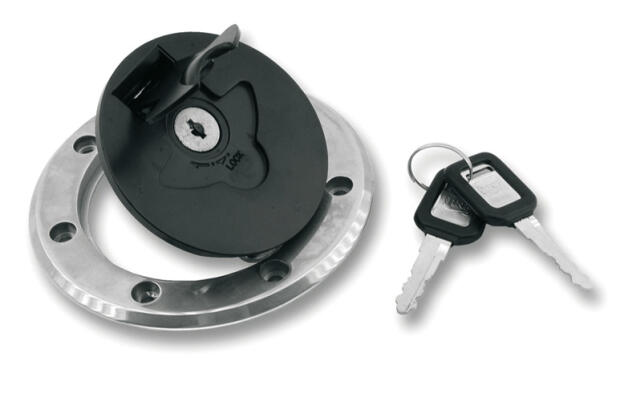 Lockable gas fuel tank cap black Kawasaki GPX 750 (87-89)