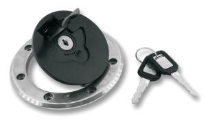 Lockable gas fuel tank cap black Kawasaki GPX 750 (87-89)
