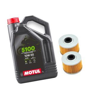 2x Ölfilter Beeline Bestia 5.5 / 5.0 Online X 5.5 / 5.0 + 4liter Motul Power Synthetik 10W50 Öl