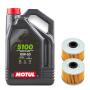 2x Ölfilter Beeline Bestia 5.5 / 5.0 Online X 5.5 / 5.0 + 4liter Motul Power Synthetik 10W50 Öl