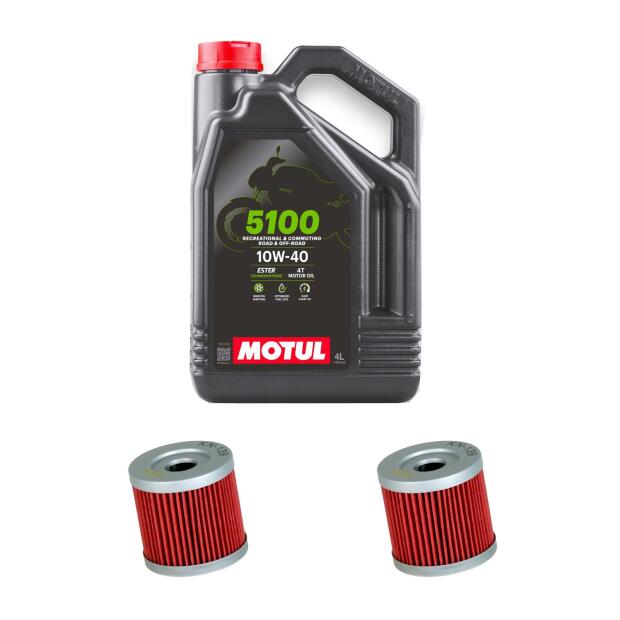 2x Ölfilter für Yamaha YFM 350 R Raptor 10W40 Motoröl Kundendienstset