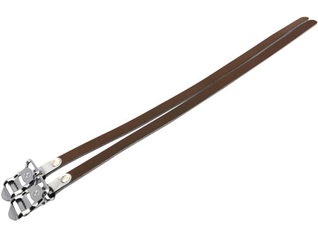 Kunstleder Fahrrad Pedal Riemen Paar Braun