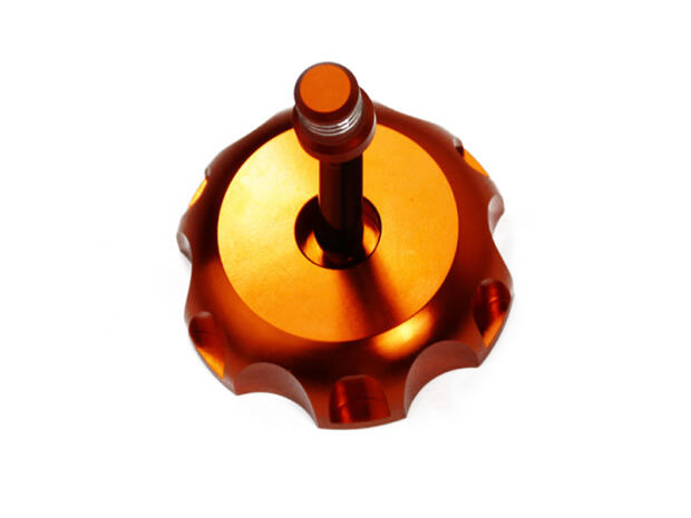 Aluminium Tankdeckel in orange mit Entlüftungsventil für KTM XC alle Modelle (-07)