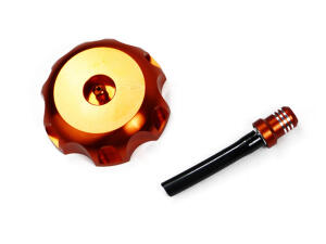 Aluminium Tankdeckel in orange mit Entlüftungsventil für KTM XC alle Modelle (-07)