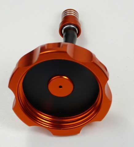 Aluminium Tankdeckel mit Entlüftungsventil Orange Yamaha YZ LC 250 (96-01)