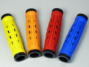 Rubber grips for Quad ATV with thumb throttle blue