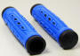 Rubber grips for Quad ATV with thumb throttle blue