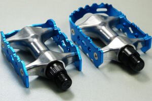 Mofa Cross Aluminium Pedale Eloxiert Blau