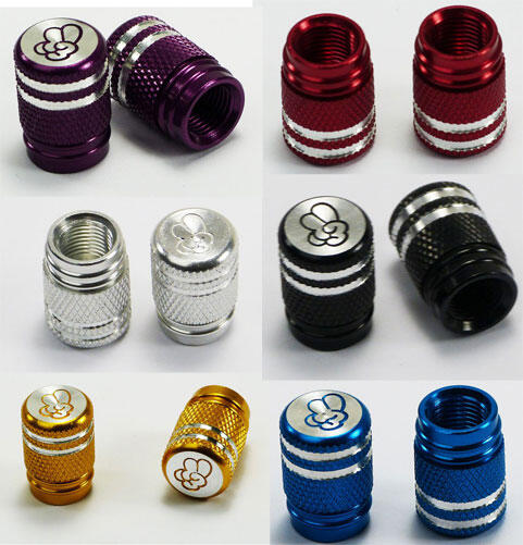 Valve Caps anodisé noir