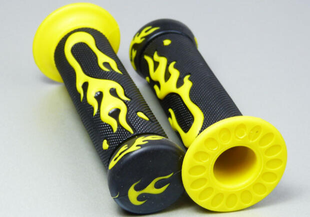 Flammen Griffgummi Motorrad Enduro Moto-Cross Gelb