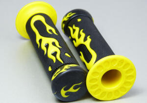 Flammen Griffgummi Motorrad Enduro Moto-Cross Gelb
