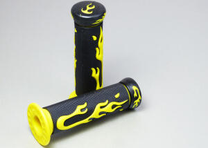 Flammen Griffgummi Motorrad Enduro Moto-Cross Gelb