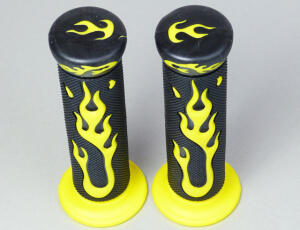 Flammen Griffgummi Motorrad Enduro Moto-Cross Gelb