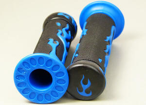 Handgrip Flame Design Motorcycle Moto Cross Blue
