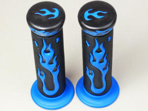Handgrip Flame Design Motorcycle Moto Cross Blue