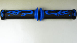Handgrip Flame Design Motorcycle Moto Cross Blue