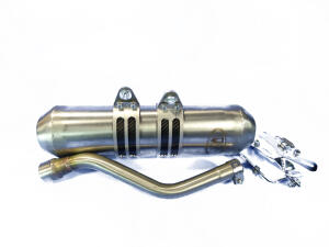 Exhaust Yamaha Grizzly YFM 660 E-mark in stainless steel