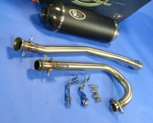 Auspuff mit Tuning Krümmer CF Moto 500 mit ABE Carbon