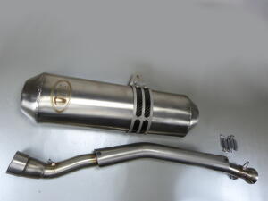 Auspuff mit Tuning Krümmer CF Moto 500 mit ABE Edelstahl langer Radstand