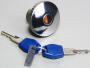 Fuel Tank Cap with bajonet-locker chrome lockable with key scooter Yamaha YP Majesty 125/150/180 yr.1995-2009