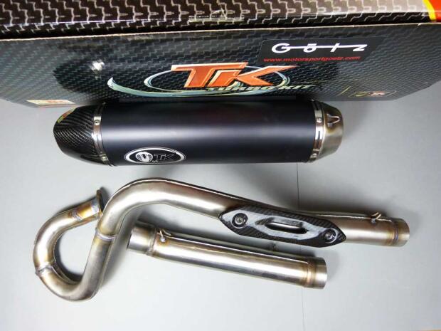 Auspuff mit Krümmer Carbon für Dinli DMX 270 - 350 Masai A300 DL 801-802 Rookie 300