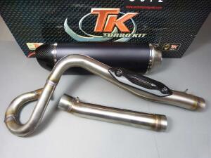 Auspuff mit Krümmer Carbon für Dinli DMX 270 - 350 Masai A300 DL 801-802 Rookie 300