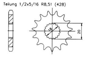 Tuning Ritzel 16 Zähne Suzuki DR 125