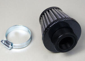 Sport Luftfilter für Honda 50 80 125 Stahlgewebe 35mm und 28mm Anschluss Carbon Design