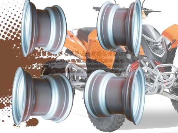 Felgen Satz Herkules Adly Canyon / Hurricane 320 / 300 / 280 Stahlfelgen + Radmuttern