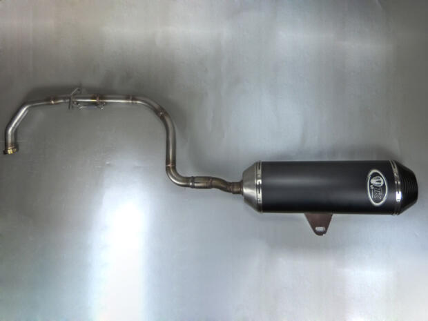 Auspuff mit Edelstahl Krümmer Linhai / Hytrack ATV alle Modelle 260 bis 320ccm Carbon Edition