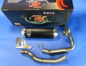 Auspuff für Suzuki LTZ 400 mit ABE + Krümmer Black Edition mit 45mm dickem größerem Rohrquerschnitt